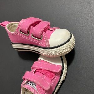 Weestep converse lookalike pink Velcro shoes